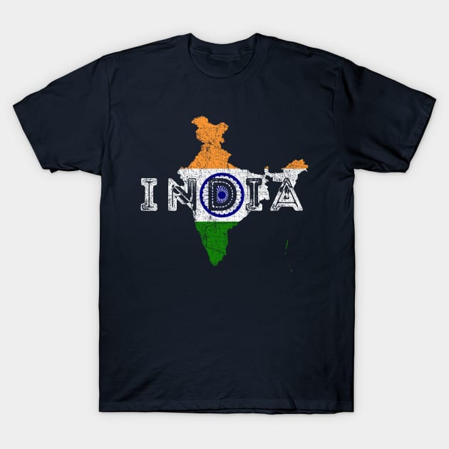 India Map and Flag Souvenir T-Shirt by Family Heritage Gifts